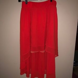 UO layered orange high low skirt sz S